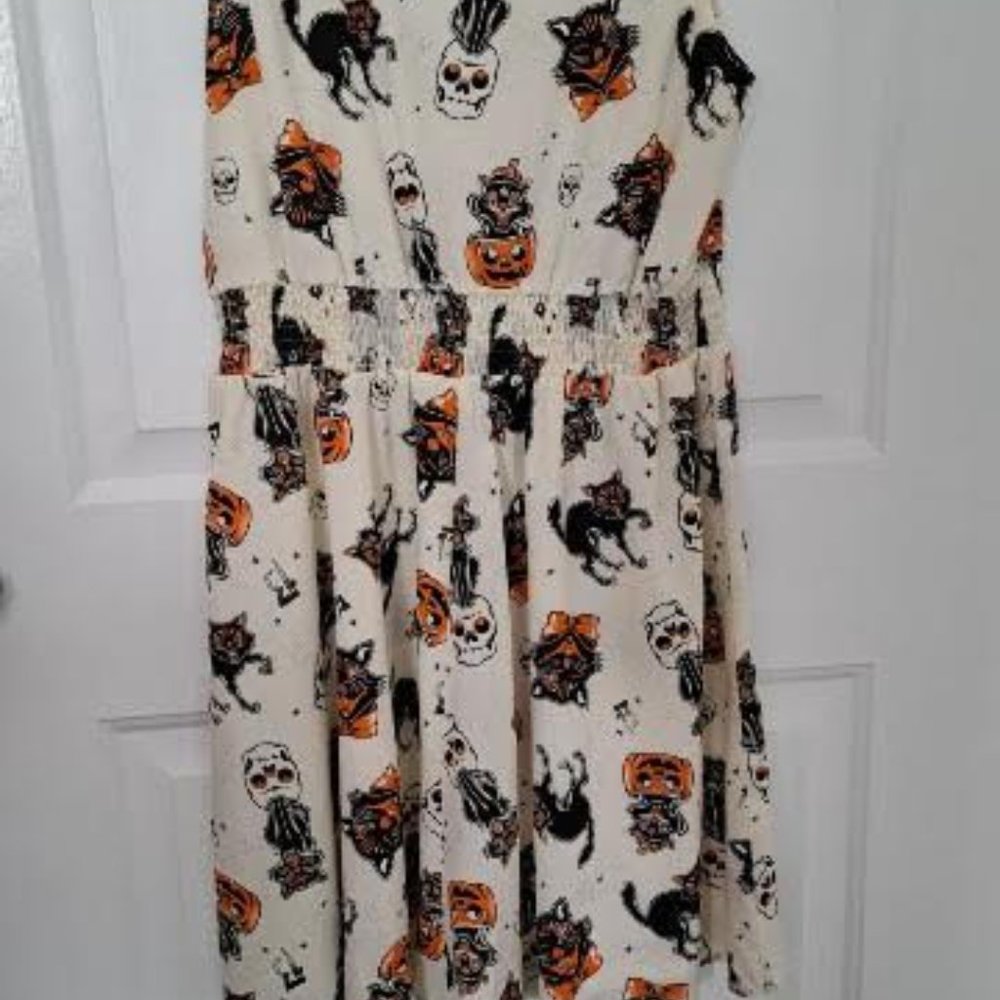 Sourpuss Clothing Chiffon Friday the 13th Dress Excellent Used Condition XL VHTF